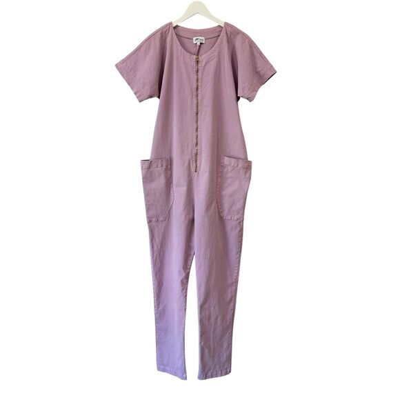 MIEN Studios California Together Zipper Pant Jumpsuit Lavender Purple Medium EUC - Picture 1 of 14